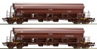 67277 Roco Set of 2 Hopper car with swing roof for grain transport